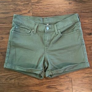 EUC Levi’s Olive Green Denim Shorts